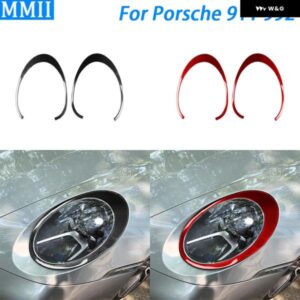 シェポル 911 992 2019-2024 カーボンフロント ヘッドライト アイブロウカバー 装飾 ストリップアクセサリー 装飾 ステッカー