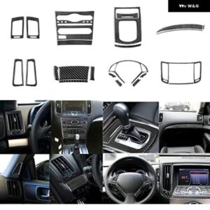 カー インテリア アクセサリー 22個 カーボン インテリア キット カバー トリム インフィニティ G37 2010-2013