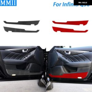 インフィニティ Q50 2014-20 カーボンフロントドア パネル カバー トリム カー インテリア アクセサリー ステッカー