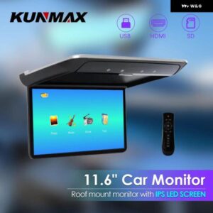 11.6インチ MP5 車ルーフモニター フリップダウン HD ビデオプレーヤー 1080P IPS スクリーン USB SD HDMI FM オーディオ 出力ビデオ オーディオ 入力