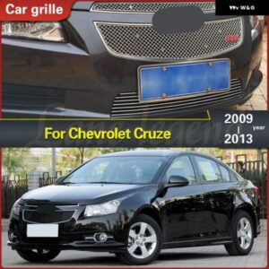 シボレー クルーズ 2009-2013 3個 最 ステンレス フロント バンパー メッシュ グリル トリム レーシング グリル