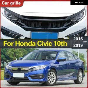 シビック フロント グリル シビック 第10世代 2016-19 フロント バンパー メッシュ グリル レーシング グリル グリル トリム