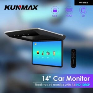 14インチ車ルーフモニター TV フリップダウン 1080P ビデオ HD スクリーン MP5 プレーヤー IPS スクリーン 16 色 周囲光 USB SD HDMI FM
