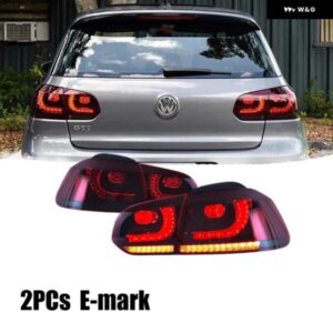 テールライト 動作のペア VW ゴルフ 6 MK6 R20 2008-2013 ダイナミックウィンカー ブレーキリバースフォグ DRL リア LED テールランプ
