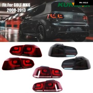 ペアテールライト VW ゴルフ 6 MK6 R20 2008-2013 流れる水フリッターッカニング ストップライト ゴルフ 6 テールライト ランプ