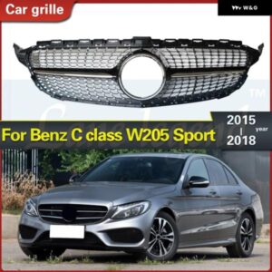 Cクラス W205 ダイヤモンド グリル フロントメッシュ グリル カーパーツ メルセデス C180 C200 C250 2015-2018 当然フロント バンパー グリル