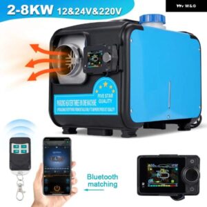 12V 24V 220V ディーゼル ヒーター 2KW-8KW ポータブル BLUETOOTH 制御 単穴 3 で 1 アルミシェルエア パーキング ヒーター