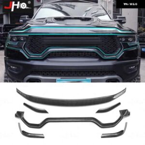 ABS カーボングレイン ミドルメッシュ トリム ストリップ フロント グリッド センター グリル グリル ステッカー カバー 装飾 RAM 1500 TRX 2022