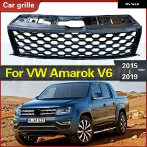 オートカーピックアップアクセサリー フロントメッシュマスクカバー ABS ウォーク グリル フィット VW アマロック V6 2015-2019 車両 グリル 部品