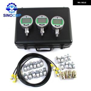 SINOCMP 16/70MPA デジタル圧力キット 3 ゲージ付き 3 テストホース 24 カップリングコネクタ CAT ケース JOHN DEERE コマツ
