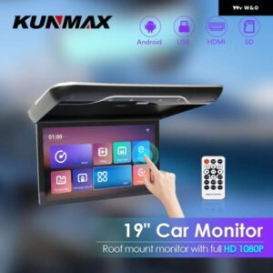 19インチ車ルーフモニター TV フリップダウン 1080P ビデオ HD IPS タッチスクリーン 16色周囲光 USB TF HDMI FM BLUETOOTH ANDRO