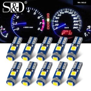 10個 T5 LEDライト W1.2W W3W LED 超高輝度 3030 LED 車内灯 オートサイドウェッジ ダッシュボード ゲージ計器ランプ 電球
