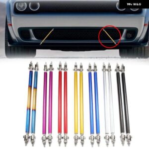 2本入り 汎用 カースプリッターロッドレーシング調整可能 フロントリア バンパー リップ サポート ストラットブレースタイプルバーキット 150/200MM