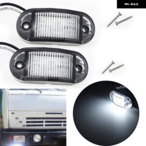 2個 12V / 24V 6LED サイド マーカーライト 車アウターライト ハザード テールライト 自動車トレーラー トラック 大型 トラック ランプ ホワイト