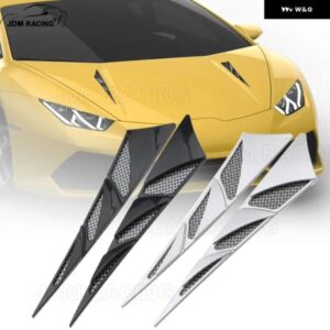 2個入り ファッション 汎用 車用 フードベント エアサイドフローインテーク 自動車 外装 フードサイドドア 装飾 カバー トリム ABS ステッカー