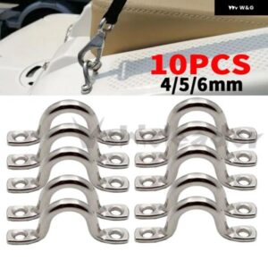 10個 4/5/6MM ステンレス パッド アイ ストラップ ボート ドアハンドル プルドア ハードウェア ノブ ハンドル ボート ヨット 船 ドアノブ