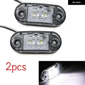 2個 12V / 24V LED サイド マーカーライト 車アウターライト ハザード テールライト 自動車トレーラー トラック 大型 トラック ランプ ホワイト