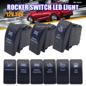 12V 24V 車 ボート キャラバン ロッカースイッチ 防水 トグルスイッチ バー スタイル ブルー トグルロッカー リバース リアライトスイッチ