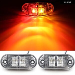 2個 12V 24V LED サイド マーカーライト 車アウターライト ハザード テールライト オートトレーラー トラック 大型 トラック ランプ レッド アンバー