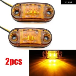 2個 12V / 24V LED サイド マーカーライト 車アウターライト ハザード テールライト 自動車トレーラー トラック 大型 トラック ランプ アンバー 色