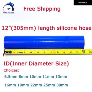 12インチ長さストレート 汎用 シリコンクーラントインタークーラー パイプ チューブ ホースID 6.5MM 8MM 10MM 11MM 13MM 16MM 19MM 22MM 25MM 30MM
