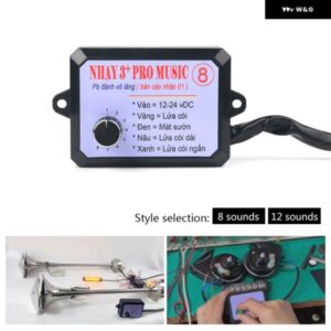 12V-24V 8音と12音ミュージカル電子ホーン コントローラ ー 3+ プロホーン スピーカー サウンド コントロール ユニット ボリュームスイッチ付き