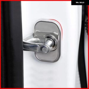 4枚セット 車用 ステンレス スタイリング ステッカー ドアロックバックル カバー トリム TESLA MODEL X 2016 2017 2018MODEL S 2012-2018