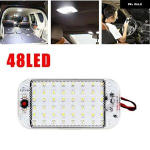 12V-85V 48 LED 車内ドームルーフ天井読書灯ストリップ車ルーフライト車内ライトライトストリップ