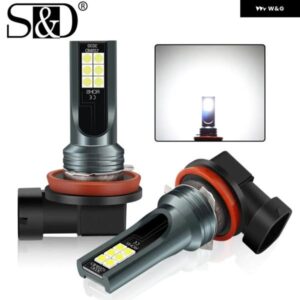 2個入り超高輝度H11 LED 電球 H7 H8 H16 JP 9005 9006 HB4 HB3 車用 12SMD LED フォグランプ DRL オートランプ DC 12V 6000K ホワイト