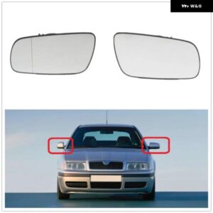 2個 シュコダ オクタビア A4 MK1 1997-11 ヒーター付きミラー ガラス