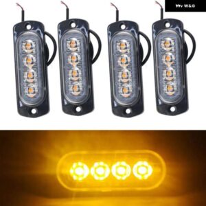 4X 4LED 車ハザード灯 グリル 故障ライト 車 トラック トレーラー ビーコン ランプ LED サイドライト 車 ビーコン ランプ