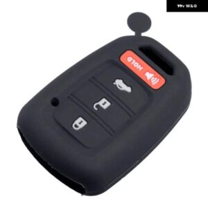 4 ボタン キーフォブカバー ケース ブラックシリコン ホンダ アコード シビック CRV HR-V