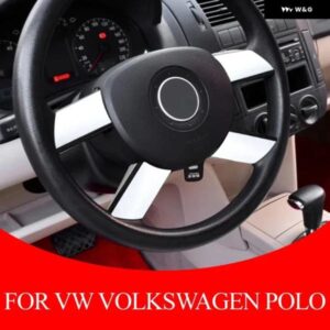4 PS 車 ステアリングホイール トリム スパンコール カバー ステッカー カーアクセサリー VW フォルクスワーゲン ポロ 2004-07