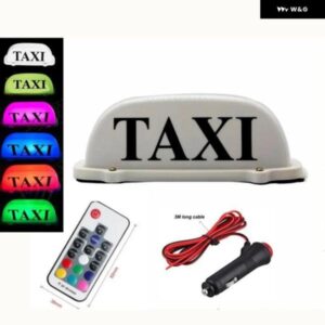 タクシータクシート ップルーフ サインライトランプ磁気ベースプラスチック 白 インジケータ ー 12V 7色 カスタムパーツ アクセサリー 交換