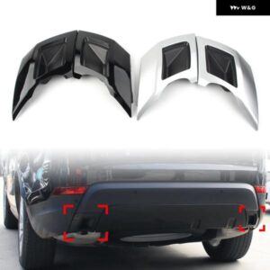 2個 リアテール排気カバー トリム 装飾 ランドローバー ディスカバリー 5 2017-21 グロスブラック / カスタムパーツ アクセサリー 交換用部
