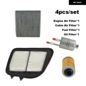 4個 フィルター セット キャデラック SLS 3.6L 2006-2012/SRX GMT265 3.6 2005-2009/STS 2.8L 2008 キャビン A/C フレッシュエア燃料オイル