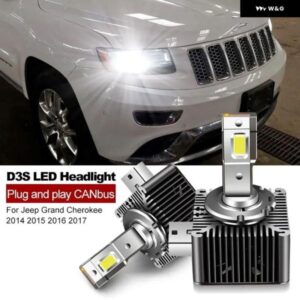 2XCANBUS LED ヘッドライト D3S D3R 70ワット 高/低バルブ キット HID 変換ランプ交換 ジープ グランドチェロキー 2014-16 カスタムパーツ