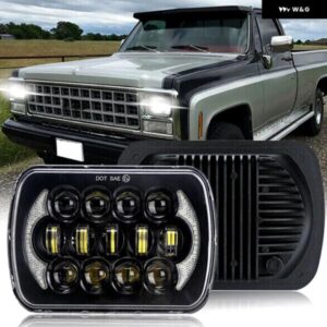 カーアクセサリー 5 7インチ 7 6インチ 長方形 LED ヘッドライト DRL ジープ XJ トヨタ ピックアップ トラック シボレー C10 C20 C30 K10 K