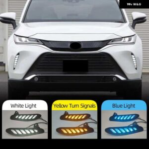 2個 車 LED デイタイム ランニングライト トヨタ ハリアー ヴェンザ K-クロス 2020 2021 2022 DRL 流れるウィンカー デイライト フォグラン