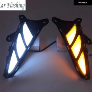 2個 トヨタ C-HR CHR 2016-19 LED イエローウインカーと調光スタイルリフレクター デイタイム ランニングライト DRL カスタムパーツ アクセ