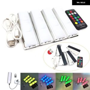 4ピース/セット アンビエント インテリア ライト RGB LED ワイヤレス ランプ充電フットライトリモコン カスタムパーツ アクセサリー 交換用