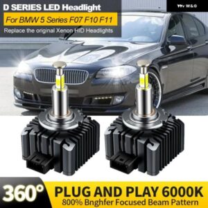 2個 BMW 5シリーズ F07 F10 F11 520 525 530 550 2009-2022 キセノン HID LED ヘッドライト 電球交換 CANBUS 32000LM PLUGPLAY カスタムパ