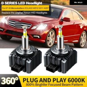 2個 2007-2016 メルセデスベンツ E クラス W211 W212 S211 A207 キセノン HID LED ヘッドライト 電球交換 CANBUS 32000LM PLUGPLAY カスタ