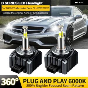 2個 メルセデスベンツ SL R230 R231 2009-2022 キセノン HID LED ヘッドライト 電球交換 CANBUS 32000LM 360 6000K PLUGPLAY カスタムパー