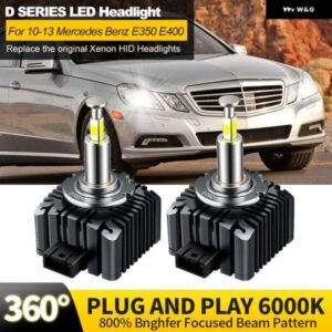 2個 2010-2013 メルセデスベンツ E350 E400 E550 E63 キセノン HID LED ヘッドライト 交換 CANBUS 32000LM 360 6000K PLUGPLAY カスタムパ