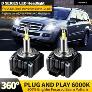 2個 メルセデスベンツ GL450 2008-2016 キセノン HID LED ヘッドライト 電球交換 CANBUS 32000LM 360 6000K PLUGPLAY カスタムパーツ アク