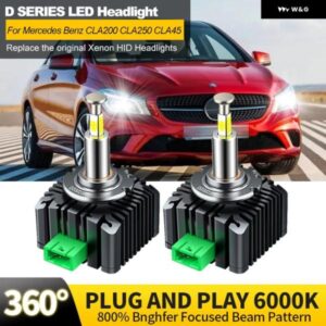 2PC メルセデスベンツ CLA200 CLA250 CLA45 2013-2016 キセノン HID LED ヘッドライト 電球交換 CANBUS 32000LM 360 6000K PLUGPLAY カスタ