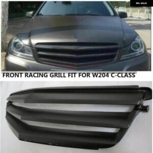 カーボン マットブラック フロント レーシング グリル カースタイリング フロントカバー グリル W204 C クラスクラス 2007-2012 に適合