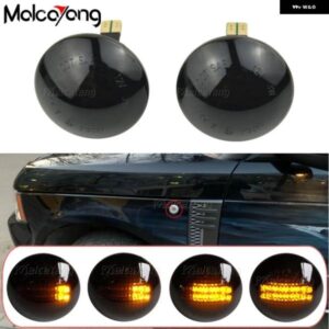 2ピース ダイナミック ウインカーウィンカー LED ライトシーケンシャルサイドマーカー インジケータ ランプレンジローバー L322 2002-2012 XGB500020A