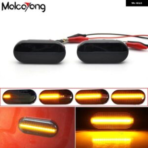 2個 スモークレンズダイナミック 流れる LED ウィンカー サイド マーカーライト ランプ VW トランスポーター T5 ポロ ゴルフ 3 4 パサート B5 シャラン